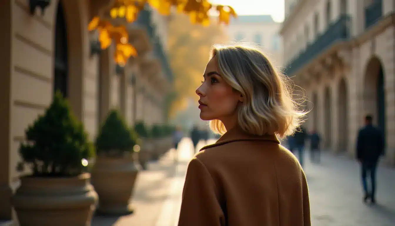 Carré wavy porté en extérieur à Vichy pour montrer l’effet de la météo sur la coiffure